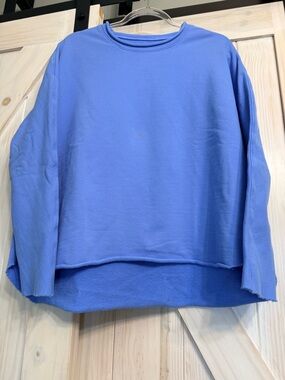 NWT Frank & Eileen M Anna long sleeve Triple Terry sweatshirt in Frost Blue